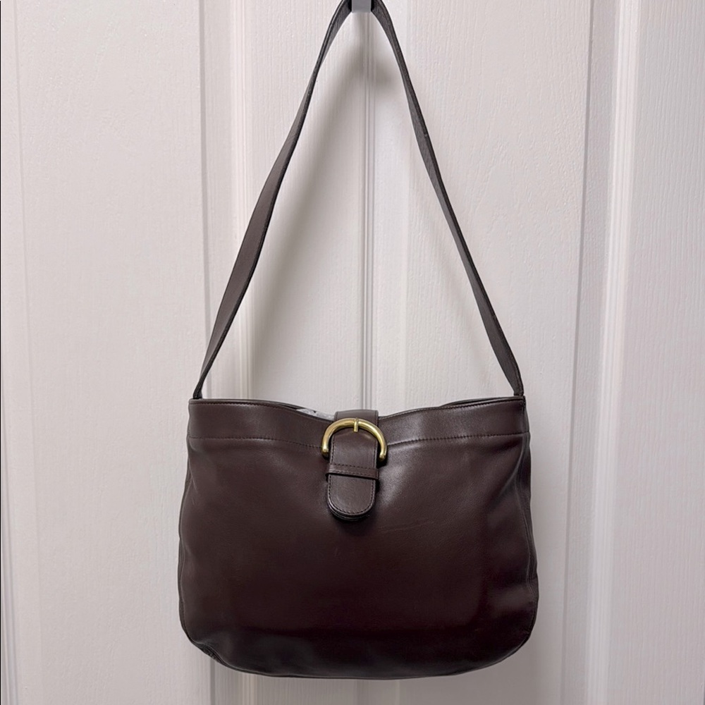 Coach Brown and Gold Super Soft Leather Shoulder Bag
